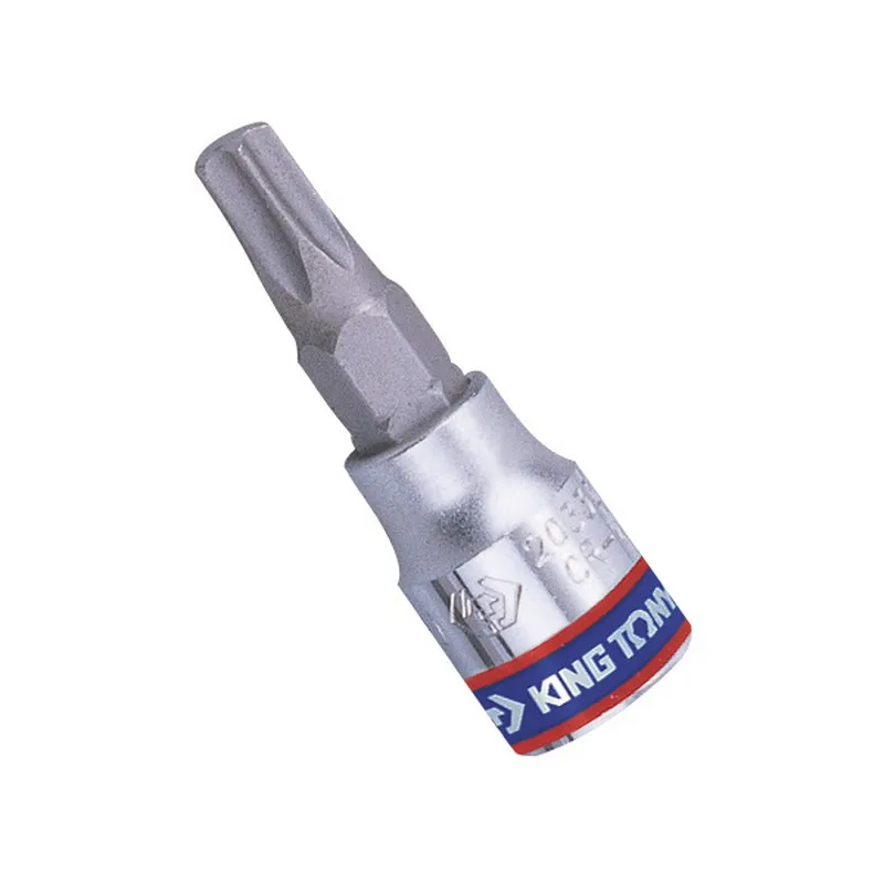 Насадка (бита) торцевая 1/4, Torx, T10, L = 37 мм, с отверстием KING TONY 203710