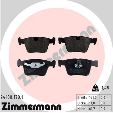 Колодки тормозные задние ZIMMERMANN 24180.170.1