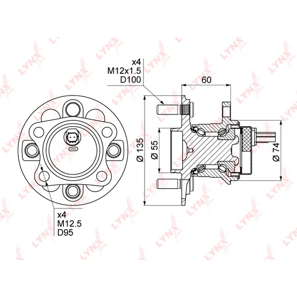 Ступица задняя в сборе TOYOTA Yaris LYNXauto WH-1106
