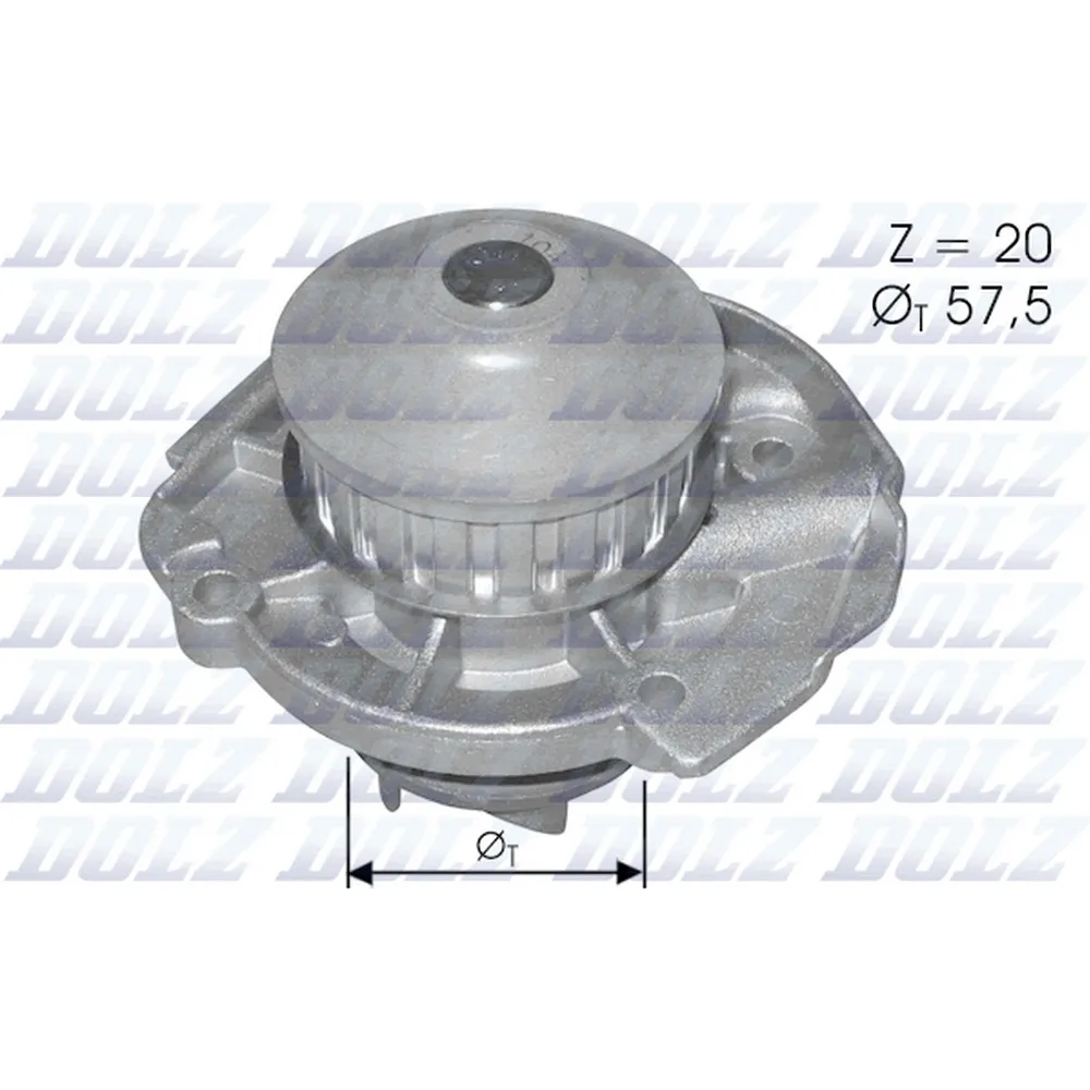 Помпа, водяной насос FIAT Punto/Palio/Tipo/Uno 1.0/1.1/1.2L 92-> DOLZ S-161
