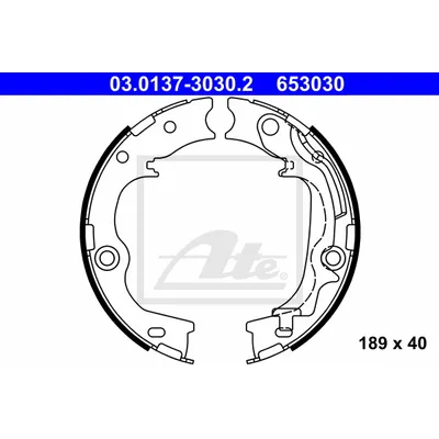 Колодки стояночного тормоза ATE 03.0137-3030.2