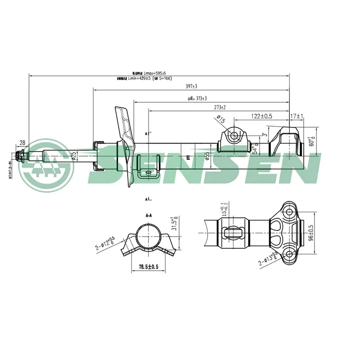 Амортизатор подвески передний газовый MB W212 09 SENSEN 42141772