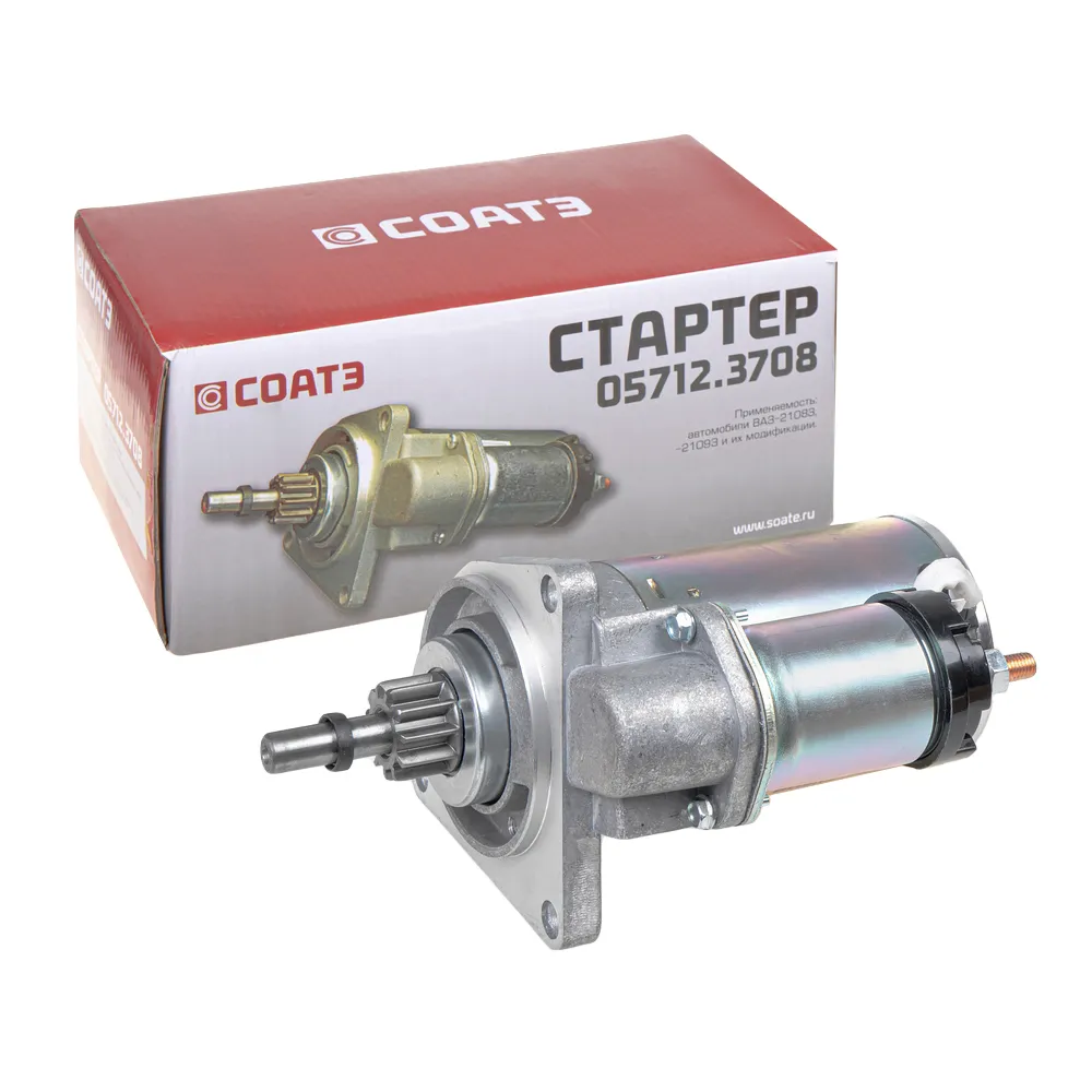 Стартер ВАЗ 21083, 21093, (12V-1,4кВт), 11 зубьев. 05712.3708 СОАТЭ СОАТЭ 05712.3708