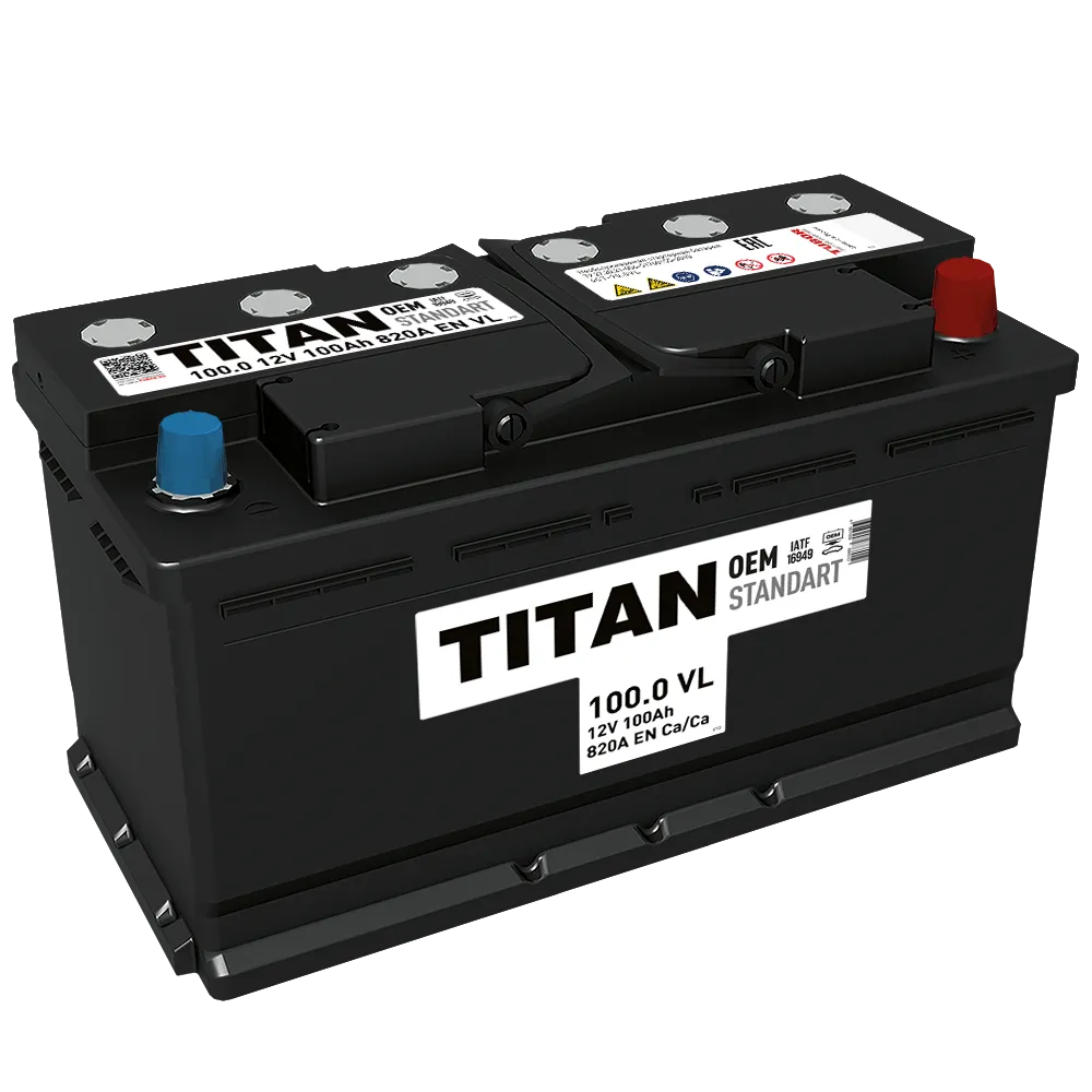 Аккумулятор TITAN STANDART 100 А/ч Обратная R+ 352x175x190 EN820 А