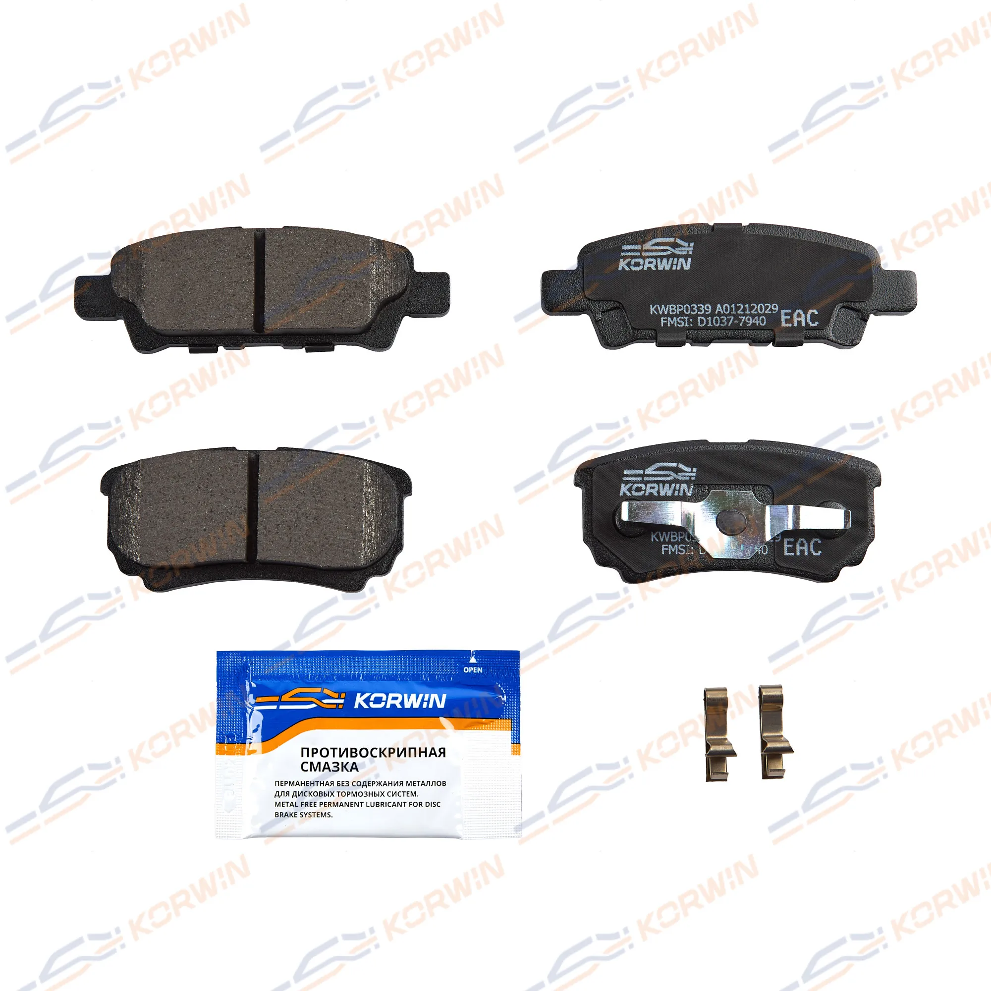 Колодки тормозные зад. Mitsubishi Lancer IX-X 00-/Outlander I 01-/Jeep Compass KORWIN KWBP0339
