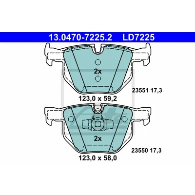 Колодки тормозные дисковые задн, CERAMIC, BMW 3 320 d/320 d xDrive/320 xd/325 d/325 i/325 i xDrive/3 ATE 13047072252