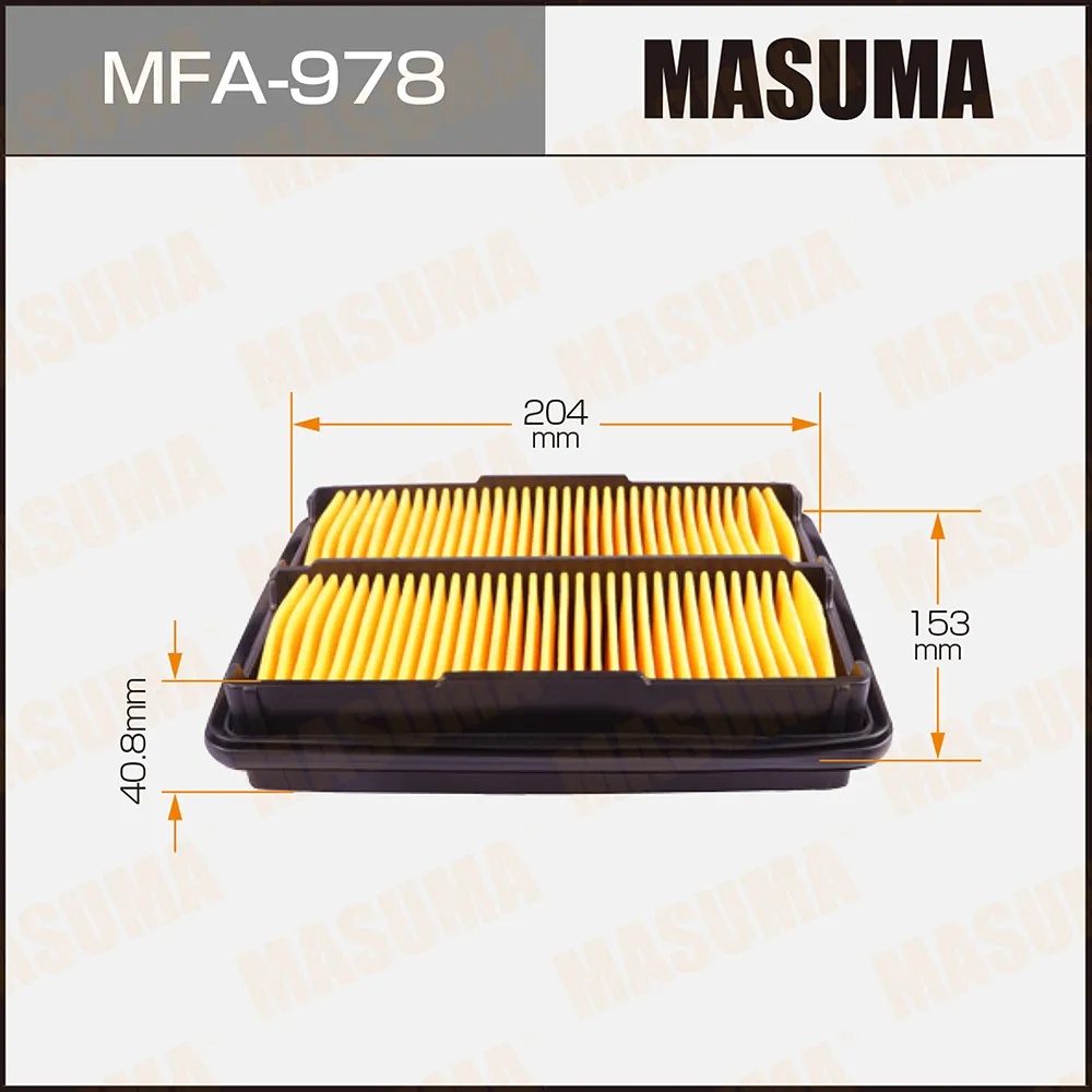 Фильтр воздушный mitsubishi colt 1.5-1.8 92galant 1.8-2.4 96 MASUMA MFA-978