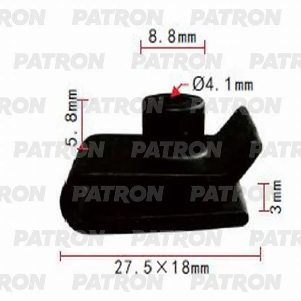Скоба пластиковая Lexus, Mazda, Toyota применяемость: подкрылок, кры PATRON P370730