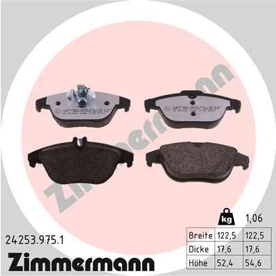 Колодки зад. MERCEDES C (W204) 2007-2013 ZIMMERMANN 242539751