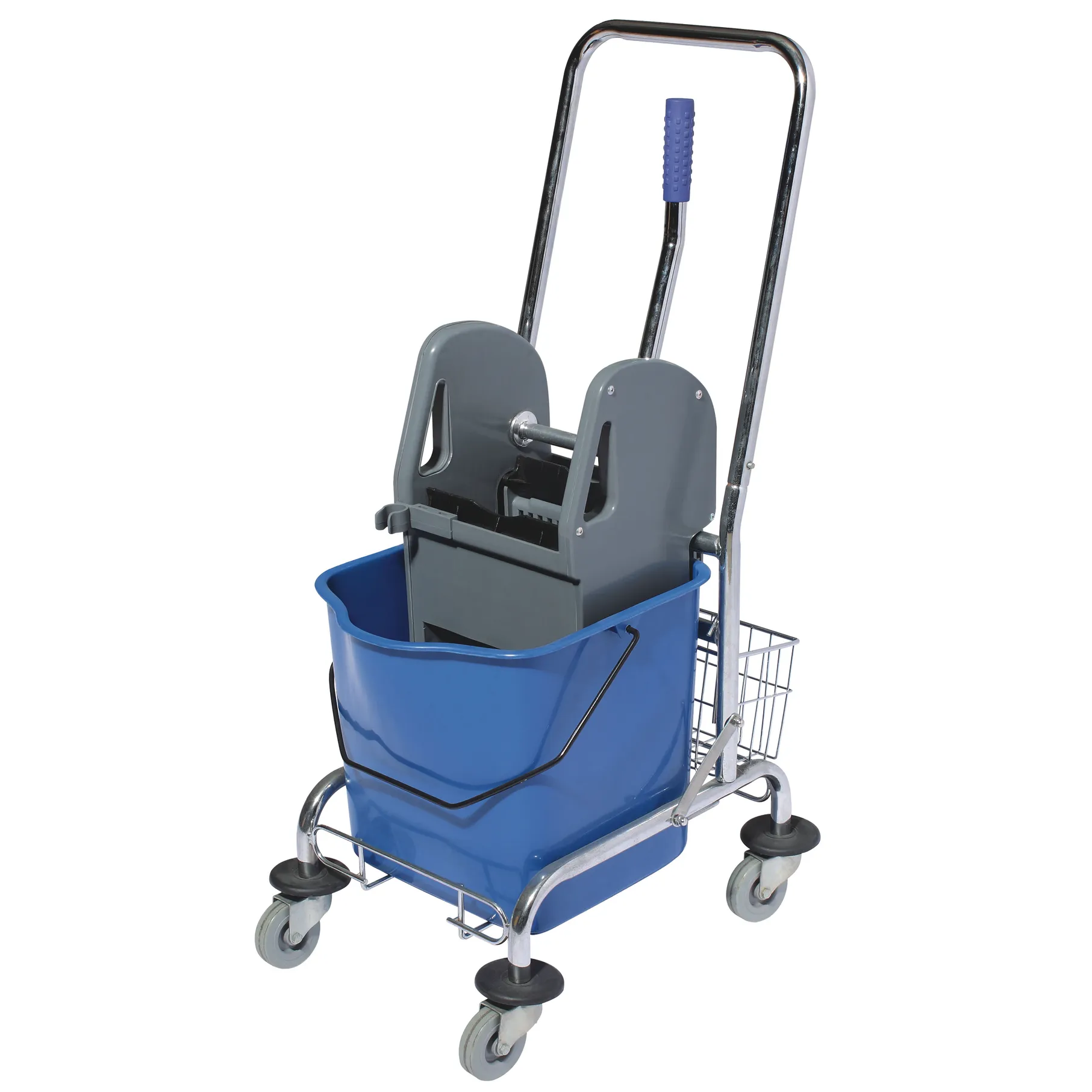 Тележка одноведерная 25л с отжимом, база хром, корзина для химии (1шт.) ACG 1002372