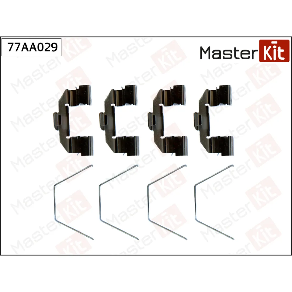 Комплект учтановочный тормозных колодок MAZDA 6 02- MASTERKIT 77AA029