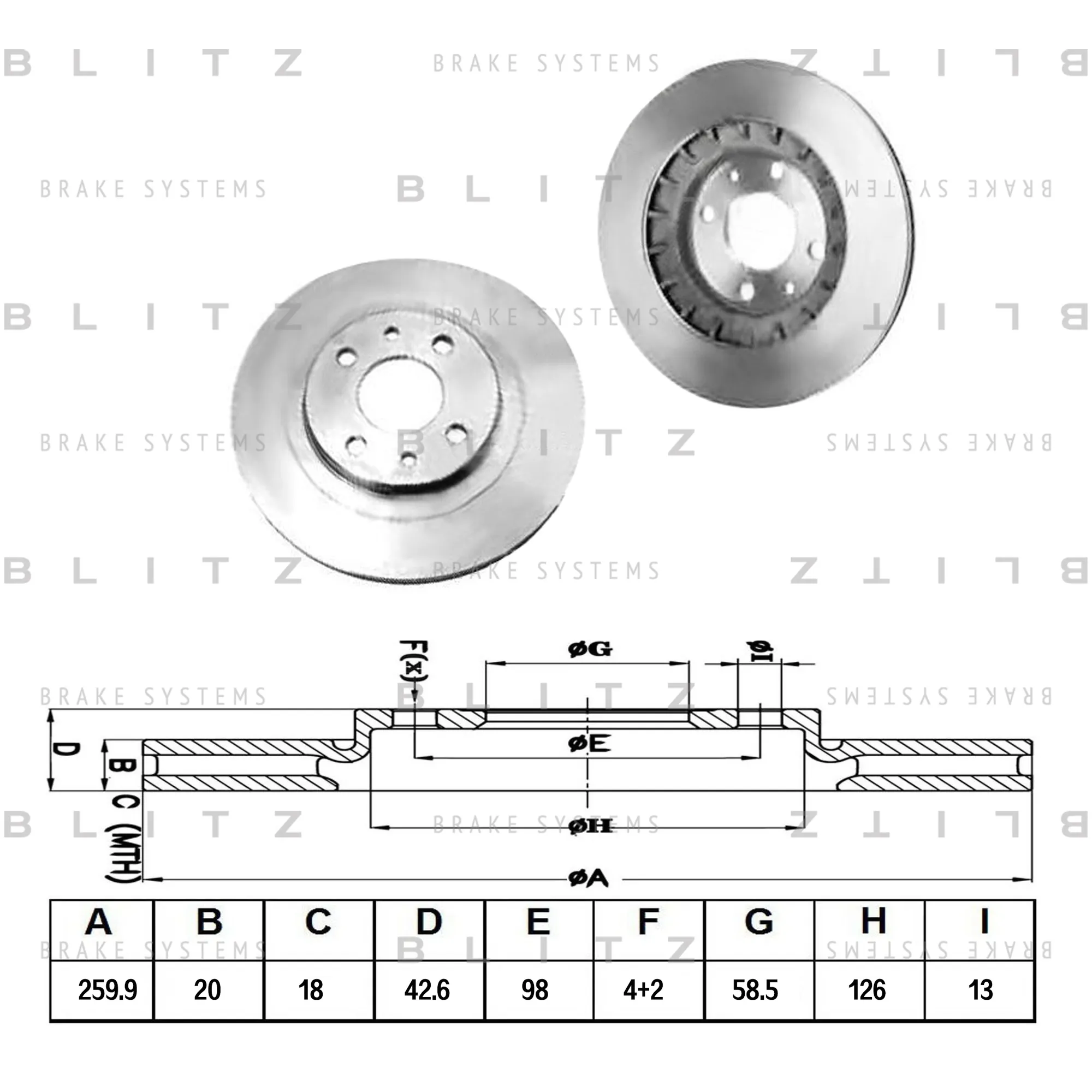 Диск тормозной передний вентилируемый LADA 2110-2112 95-> BLITZ BS0249