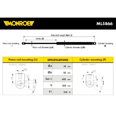 Газовый упор MONROE ML5866