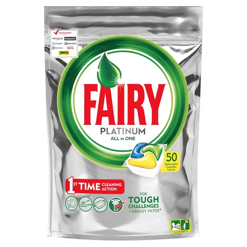 Капсулы д/посудомоечных машин Fairy Platinum All in 1 Лимон 50шт/уп 757887