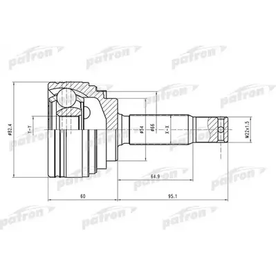 ШРУС наружн к-кт [A:25, B:22] MITSUBISHI: Colt -96, PRO PATRON PCV2023
