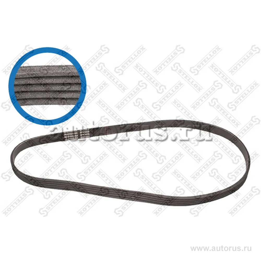 Ремень поликлиновый 5PK1025 RVI,Citroen AX/Saxo 1.0/1.1-1.6 91>,Maz STELLOX 05-01025-SX