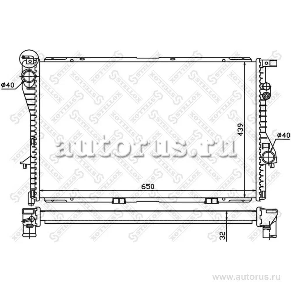 Радиатор системы охлаждения BMW E39 2.5TDs 96-03 STELLOX 10-25289-SX