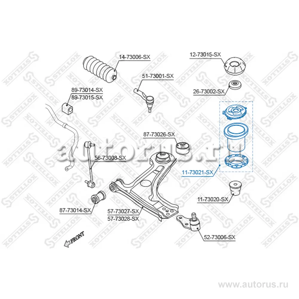 Пыльник амортизатора переднего Daewoo Lacetti 04> STELLOX 11-73021-SX