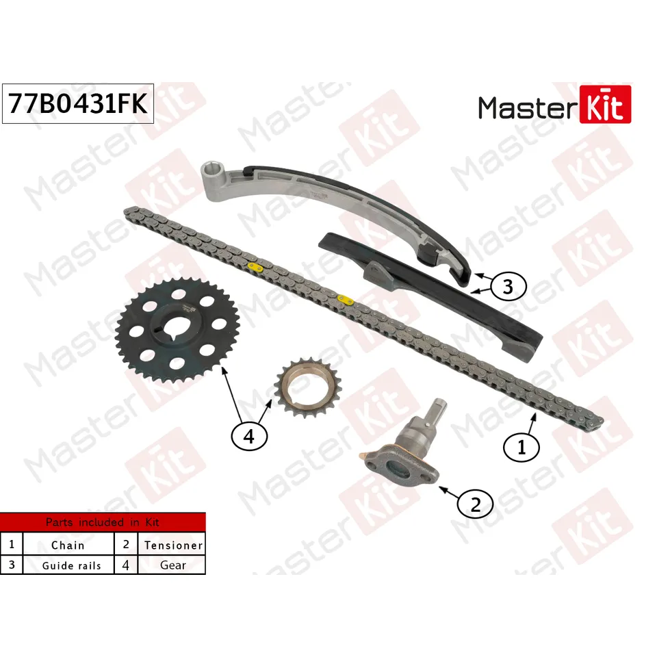 Комплект цепи ГРМ LEXUS LX450 1FZF MASTERKIT 77B0431FK