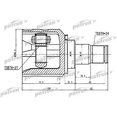 ШРУС внутренний левый 24X50X27 TOYOTA CAMRY ACV40/GSV40 PATRON PCV1742