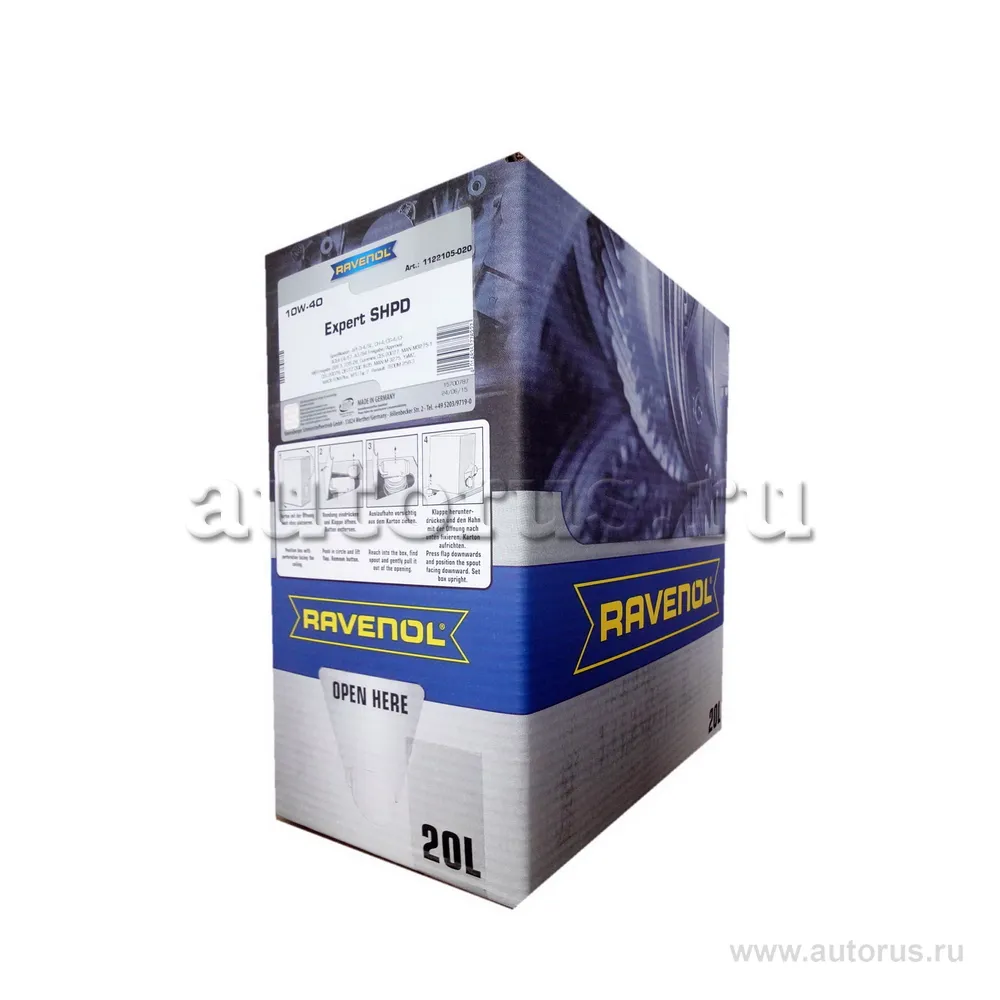 Моторное масло RAVENOL Expert SHPD SAE 10W-40 (20л) ecobox 1122105-B20 (4014835776227)