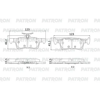 Колодки тормозные дисковые зад FORD Fiesta / PEUGEOT 308 13- (мех.ручн.) PATRON PBP302