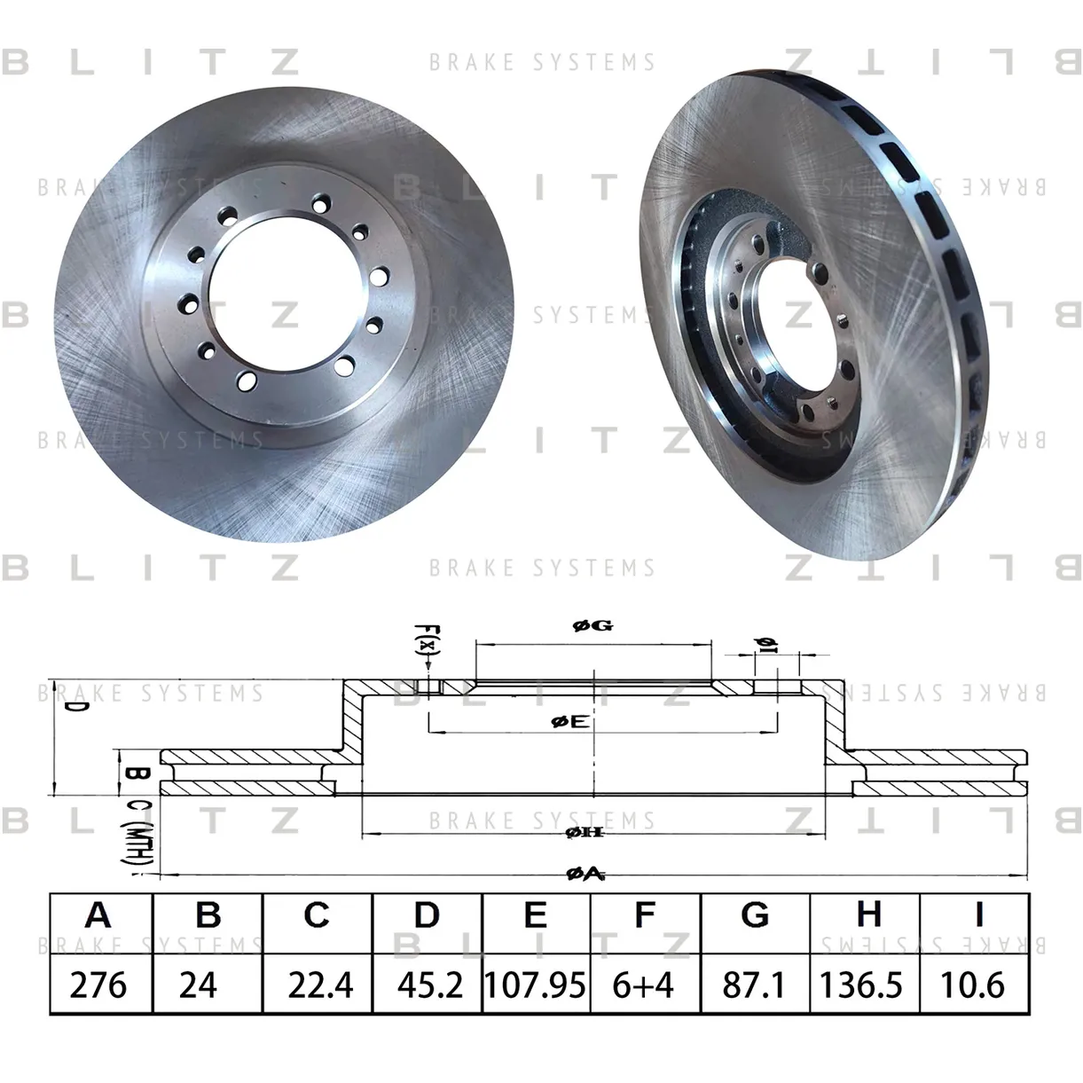Диск тормозной передний вентилируемый MITSUBISHI L 200 92->/MONTERO 91->/PAGERO II 90->/ BLITZ BS0652