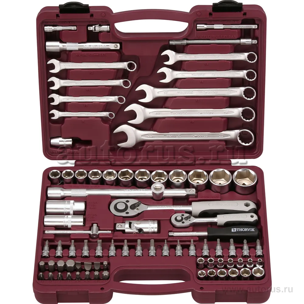 Набор инструмента универсальный 1/4, 1/2DR, 82 предмета THORVIK UTS0082