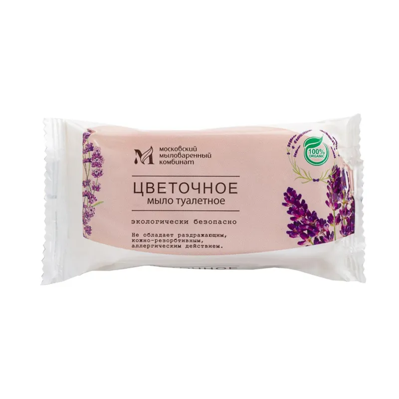 Мыло туалетное Цветочное в цвет. обертке флоупак 100гр. МКТУ1321 1648294