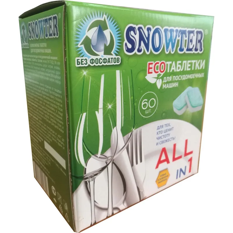 Таблетки для посудомоечных машин SNOWTER ЭКО 60шт/уп. 760904