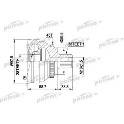 ШРУС наружн к-кт AUDI: S6 4.2QUATTRO РКПП/АКПП (213kW) PATRON PCV1277