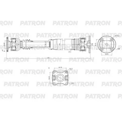 Вал карданный JEEP: Grand Cherokee III (WH, WK) 2005-2010, Comma PATRON PKR031