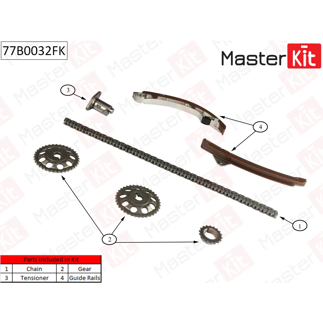 Комплект цепи ГРМ MASTERKIT 77B0032FK