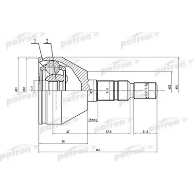 ШРУС наружн к-кт 33x53x24 OPEL: Astra H 04- PATRON pcv1505