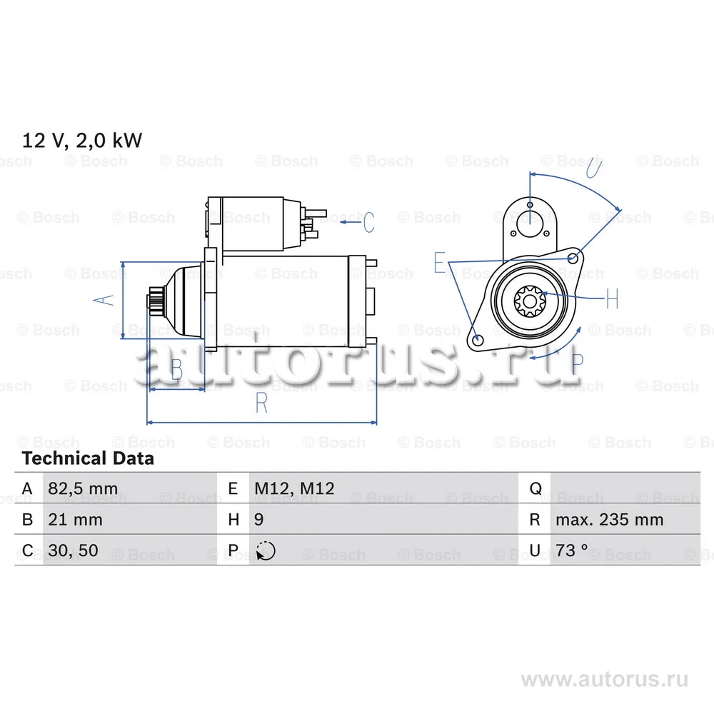 Стартер VW CRAFTER 2.5 TDI 06- 2кВт