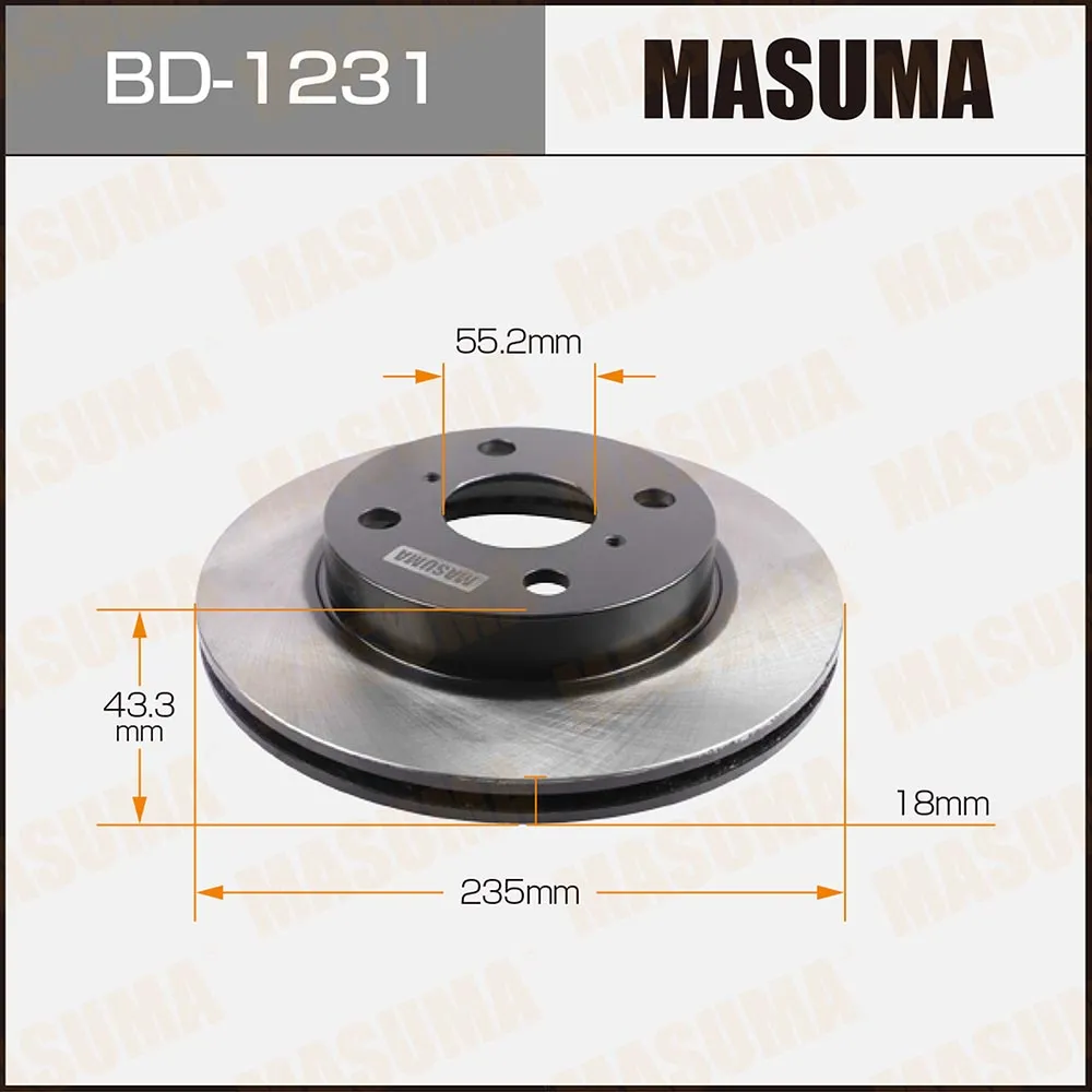 Диск тормозной передний для TOYOTA ECHO MASUMA BD-1231