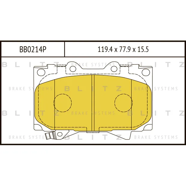 Колодки тормозные дисковые передние TOYOTA Land Cruiser 100 98-> BLITZ BB0214P