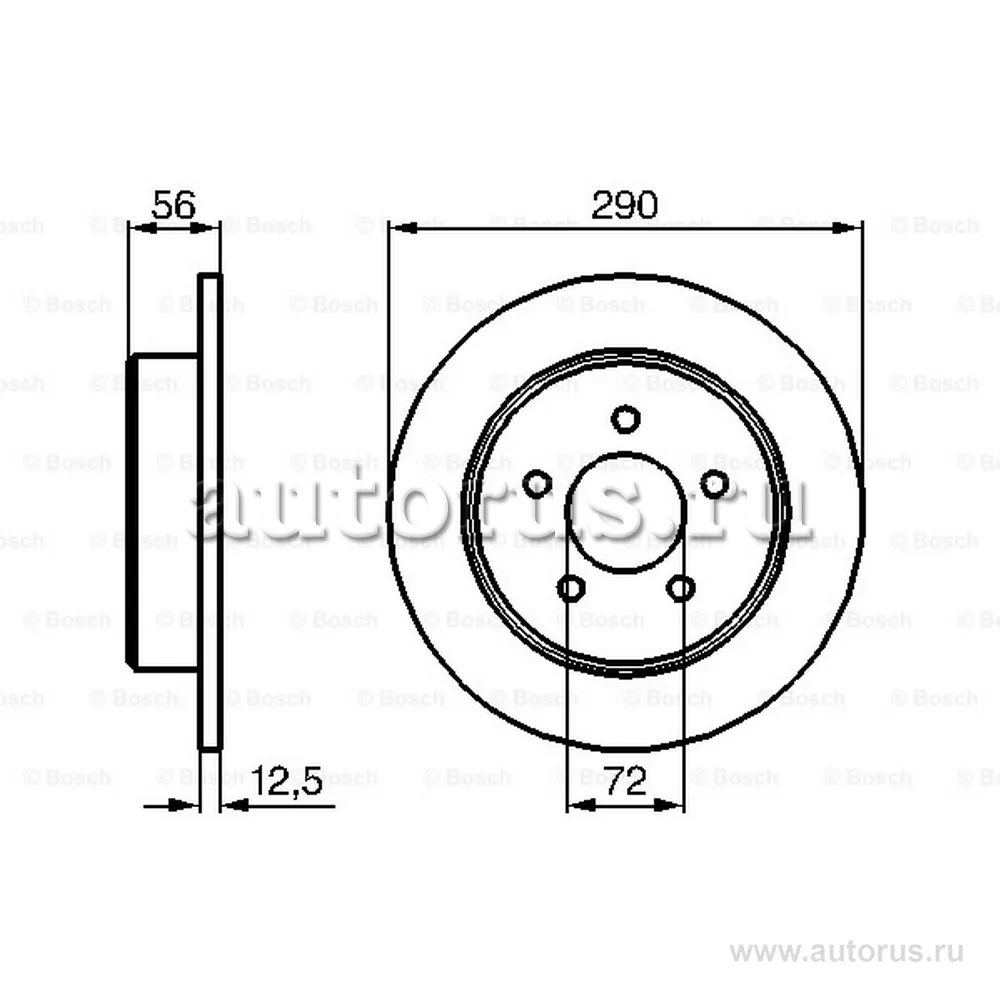 Диск тормозной BOSCH 0986479102