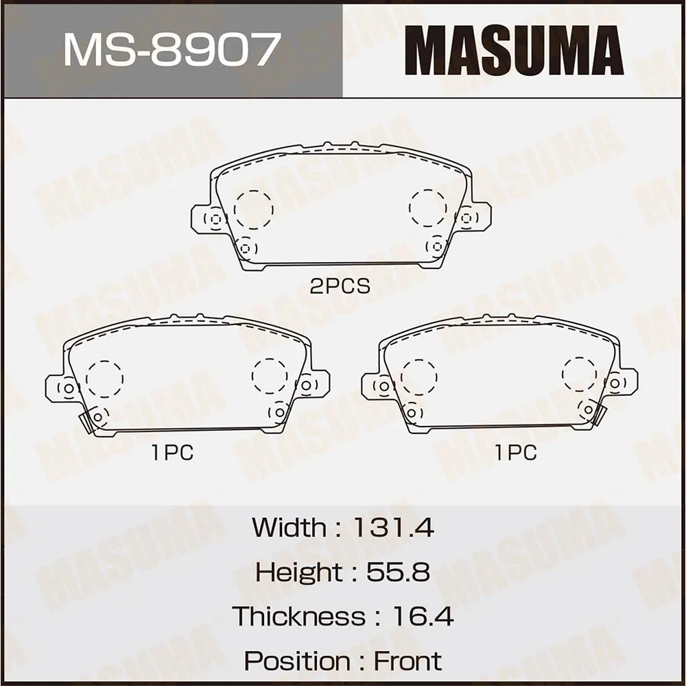 Колодки HONDA CIVIC 5D 06- MASUMA MS8907