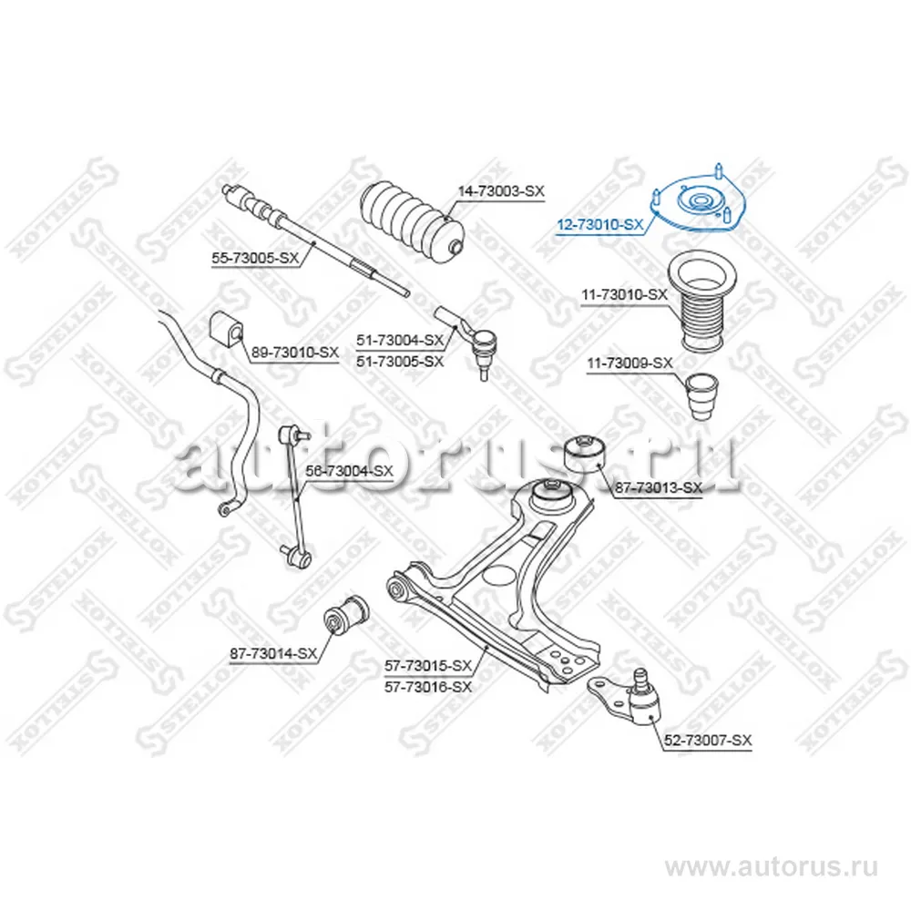Опора амортизатора пер. Daewoo Tacuma/R STELLOX 1273010_SX