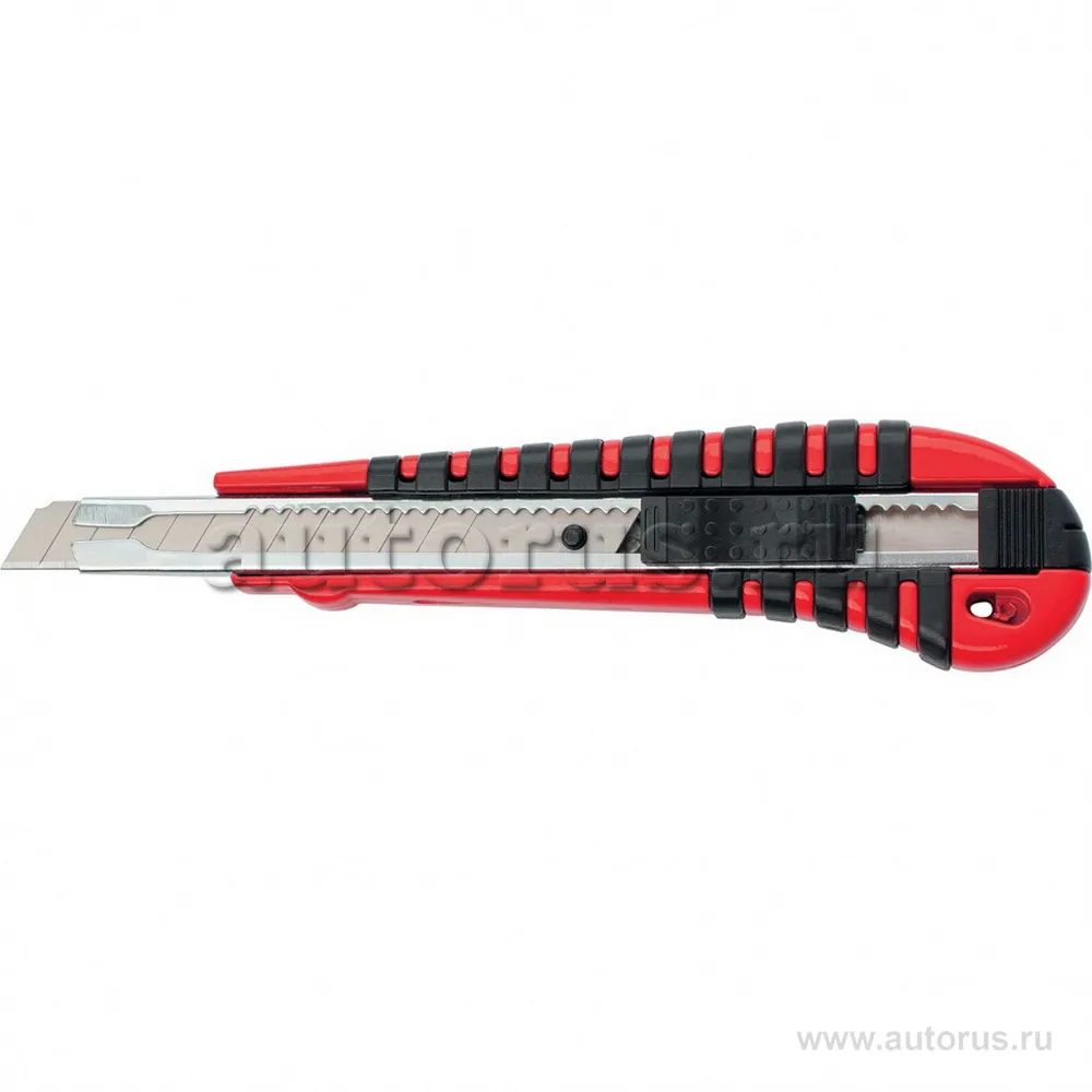 Нож, 9 мм выдвижное лезвие, метал. направляющая, эргономичная двухкомпонентная рукоятка MATRIX 78937