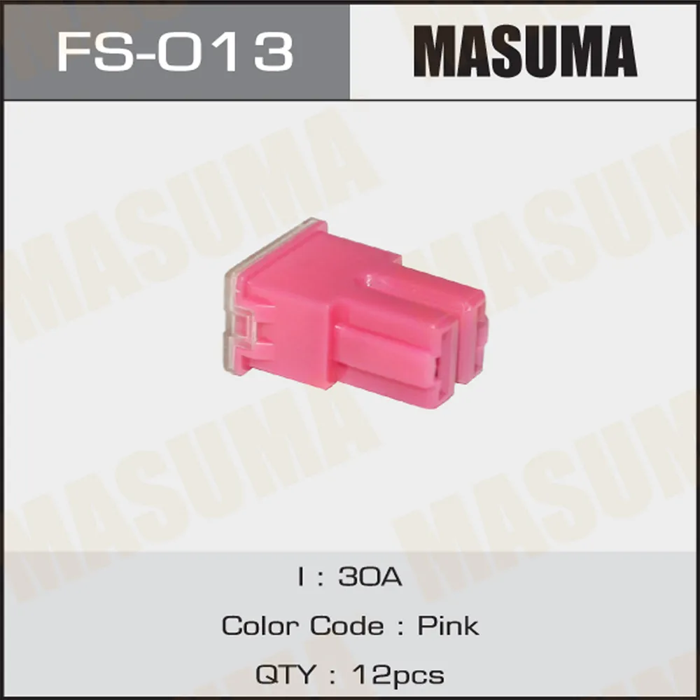 Картриджный автомобильный предохранитель 30 А Розовый MASUMA FS-013