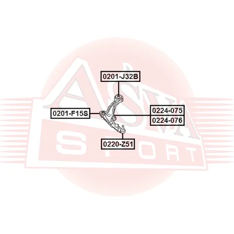 Рычаг передний нижний левый ASVA 0224075