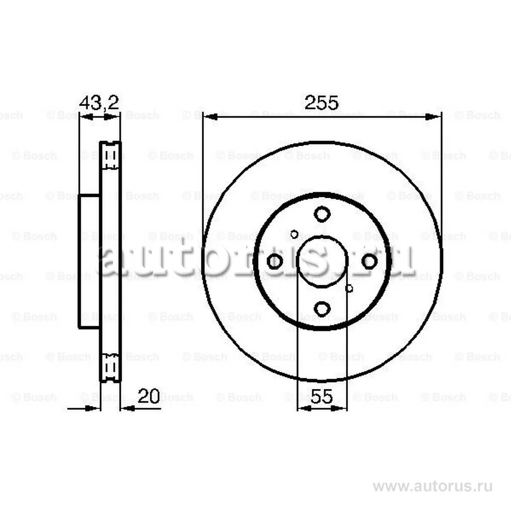 Диск тормозной передний BOSCH 0 986 479 012