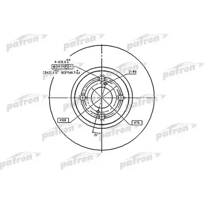 Диск тормозной передний TOYOTA: COROLLA 02-, COROLLA седан 04-, COR PATRON PBD9559
