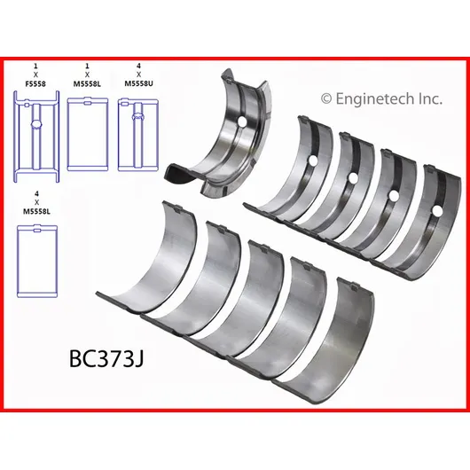 Вкладыши коренные +0.25 FORD 2.0L SOHC 1997-2004 ENGINETECH BC373J.25