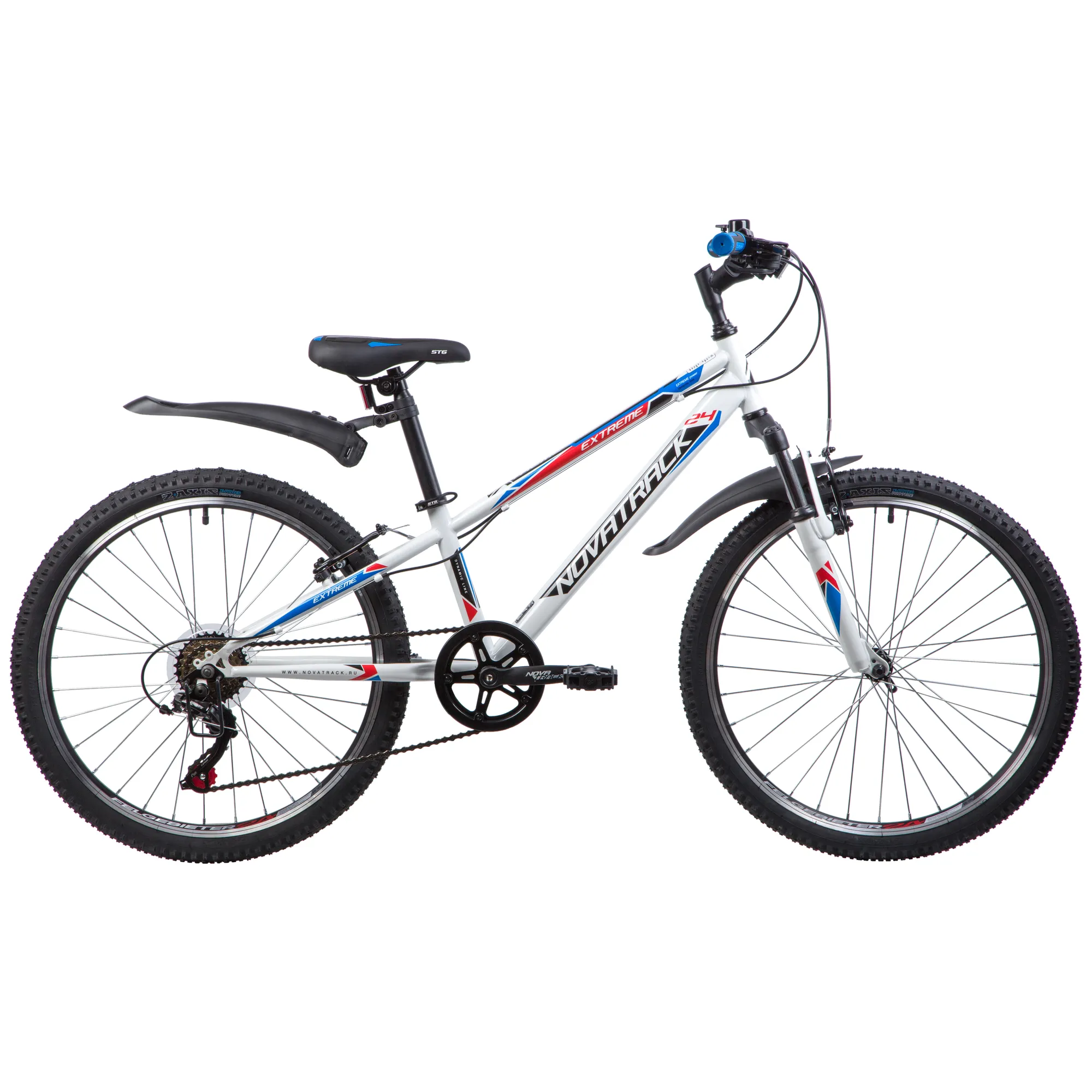 Велосипед 24 хардтейл Novatrack Extreme 6.V (2019) количество скоростей 6 рама сталь 10 белый