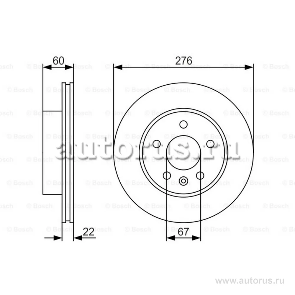 Диск тормозной передний PREMIUM 2 BOSCH 0986479R95