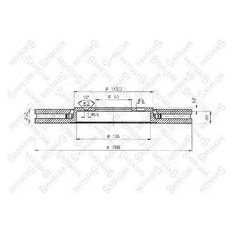 Диск тормозной передний VW GOLF/PASSAT 2.0/2.9/1 STELLOX 60204753V_SX
