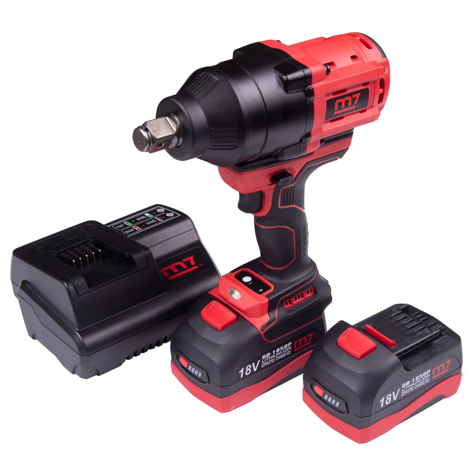 Гайковерт аккумуляторный ударный 3/4, 1627 Нм, 18 В, 4 предмета, кейс MIGHTY SEVEN DW601A